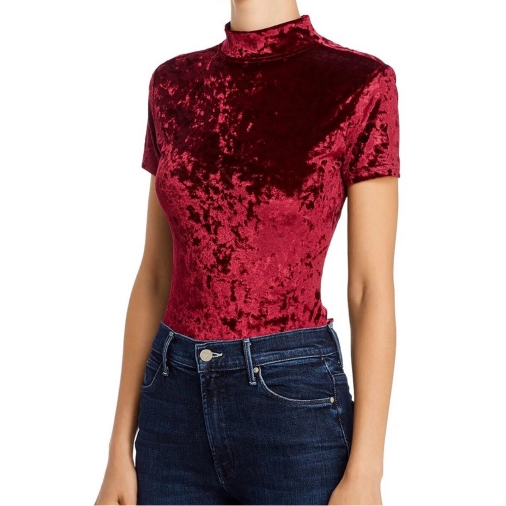 Aqua velvet like red maroon bodysuit